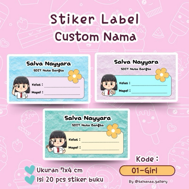 

STIKER LABEL MATA PELAJARAN CUSTOM NAMA ISI 20 PCS - STIKER NAMA - STIKER LABEL - STIKER BUKU PELAJARAN