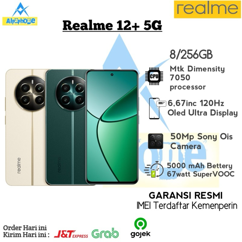 Realme 12+ 5G 8/256 GB | Realem 12 Plus 5g Ram 8/256 | Realme Dengan Dimensity 7050 | Handphone Terb