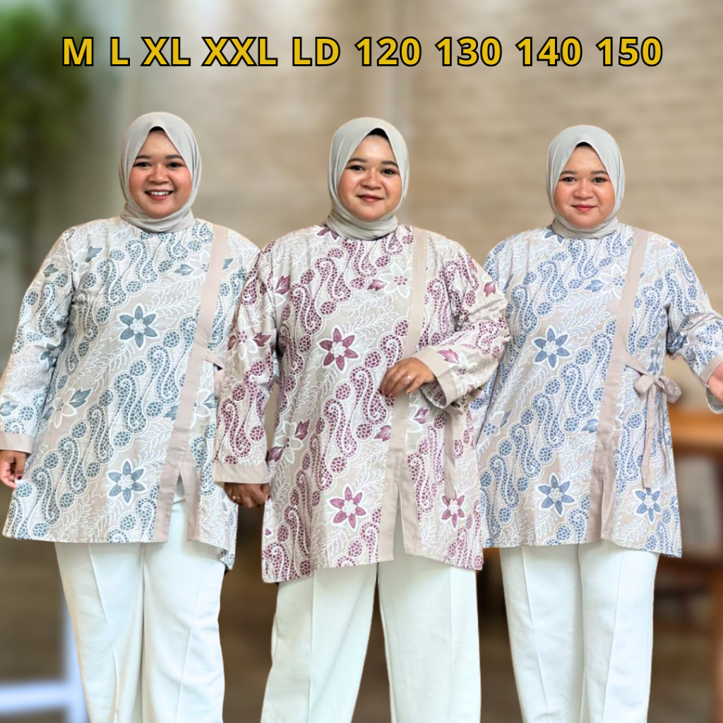 TUNIK JUMBO WANITA BLUS JUMBO M L XL XXL LD 110-150
