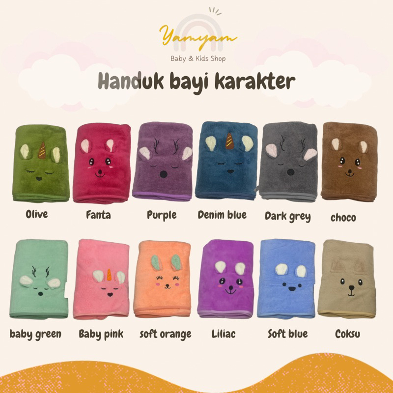 handuk bayi lembut handuk bayi karakter handuk bayi kuping handuk bayi microfyber
