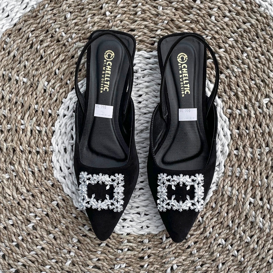 Diskon Spesial GALAXY Sepatu Flat Slip On Mules Wanita Hak Tahu 2cm TerbaruSepatu Pesta Wanita Casua