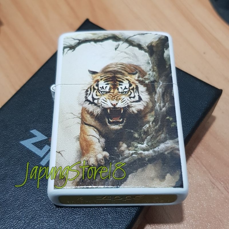 Korek api Zippo Gambar Harimau macan Zippo custom gambar korek api unik