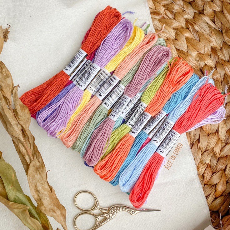 PAKET 1 WARNA BENANG SULAM IMPORT EMBROIDERY THREAD  BENANG SULAM