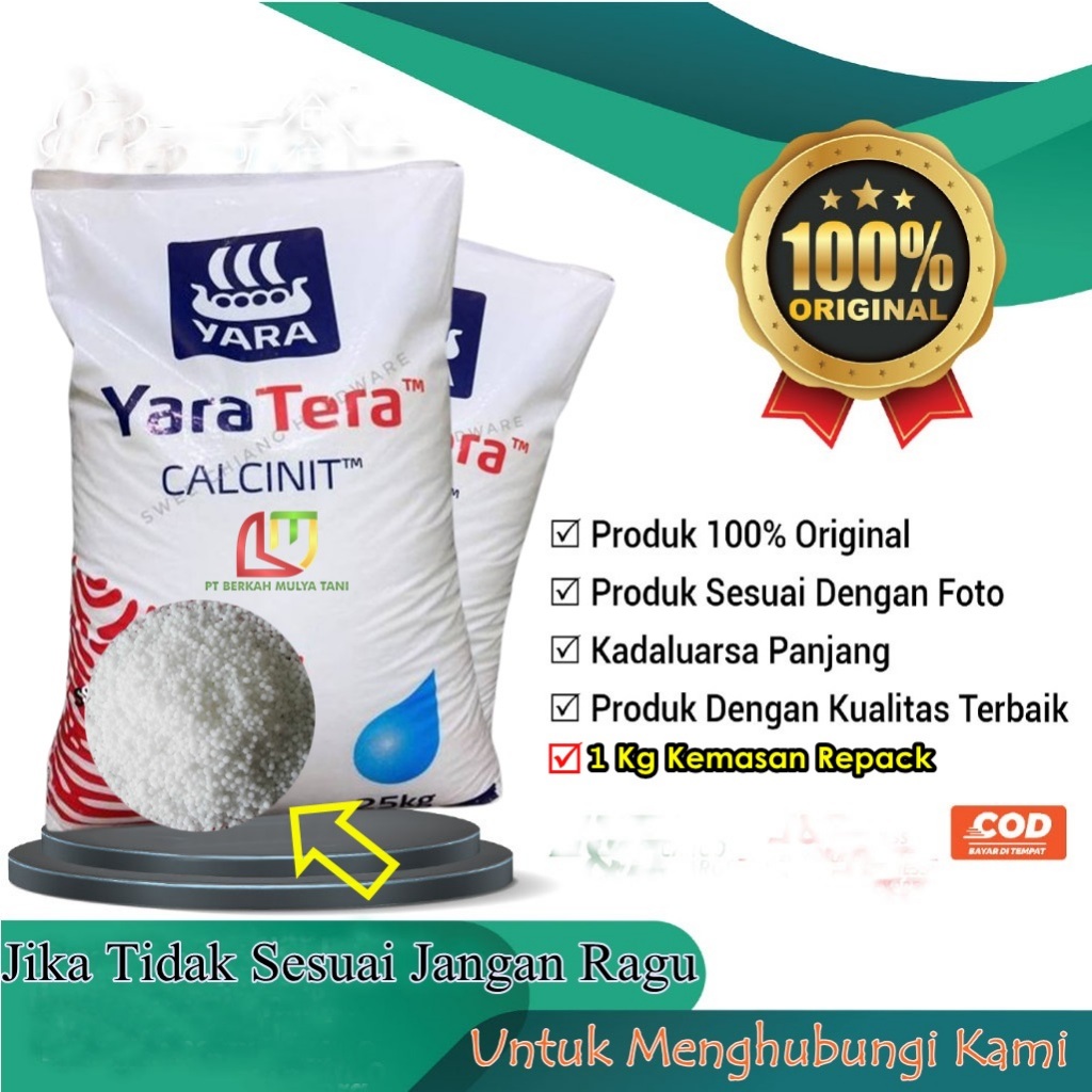 Pupuk Kalsium Nitrat Yara Tera Calcinit / Yaratera Kalsinit 1 Kg Repack