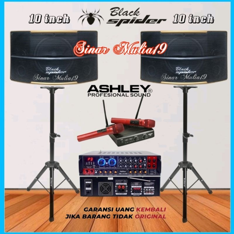 Paket Karaoke Blackspider 10 Inch Original [ Model JBL Pasion10 ]  Amplifier Firstclass Bluetooth Mi