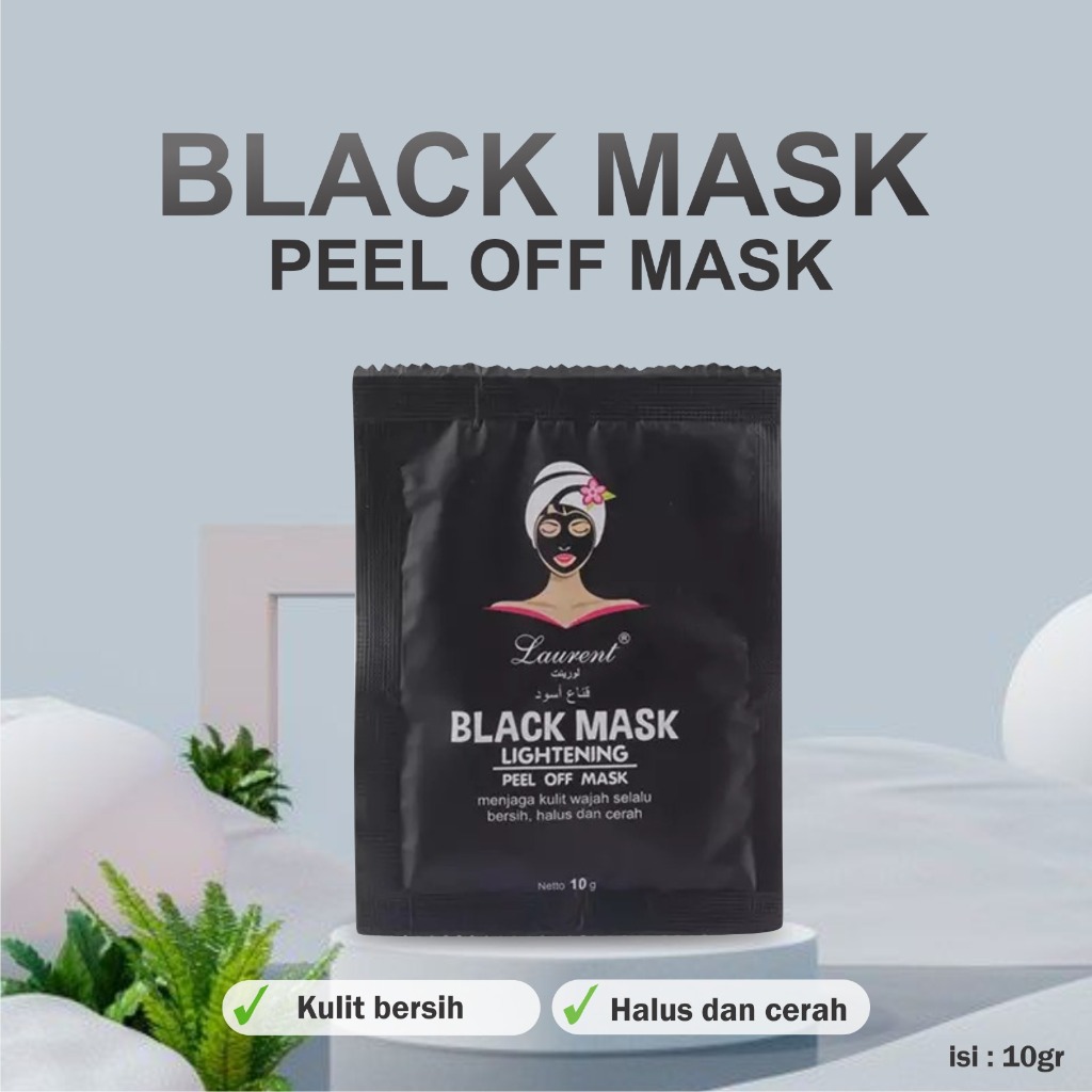 Laurent Black Mask / Masker Lumpur Sachet / Laurent black head mask lightening peel off mask