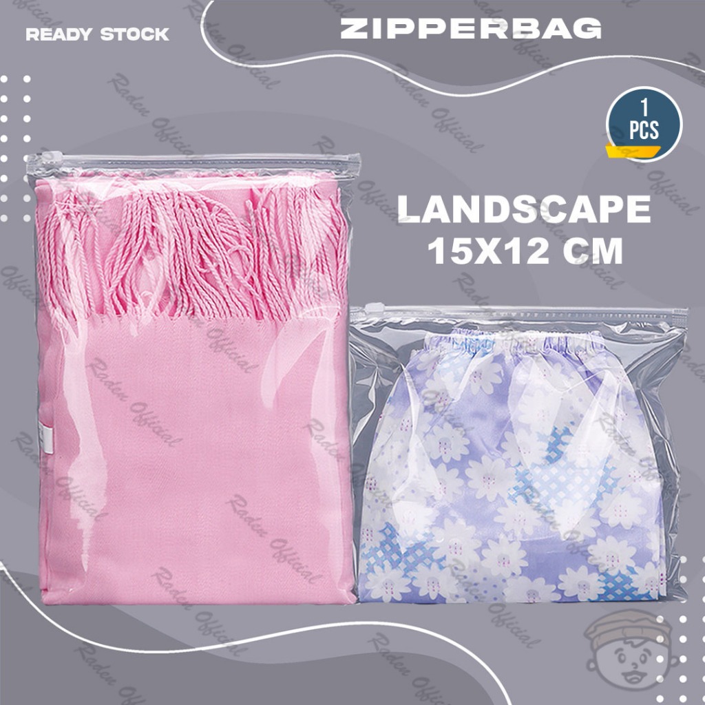 Pouch Plastik Ziplock Baju ZIPPER BAG Transparan Ukuran 15X12