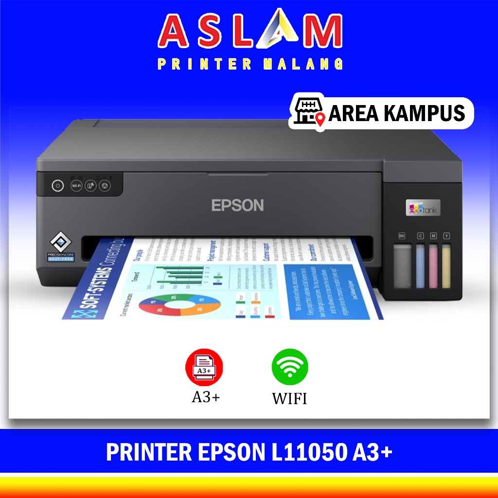 Printer Epson L11050 A3 A3+ Pengganti dari Printer Epson L1300 A3 Fitur Print & Wifi