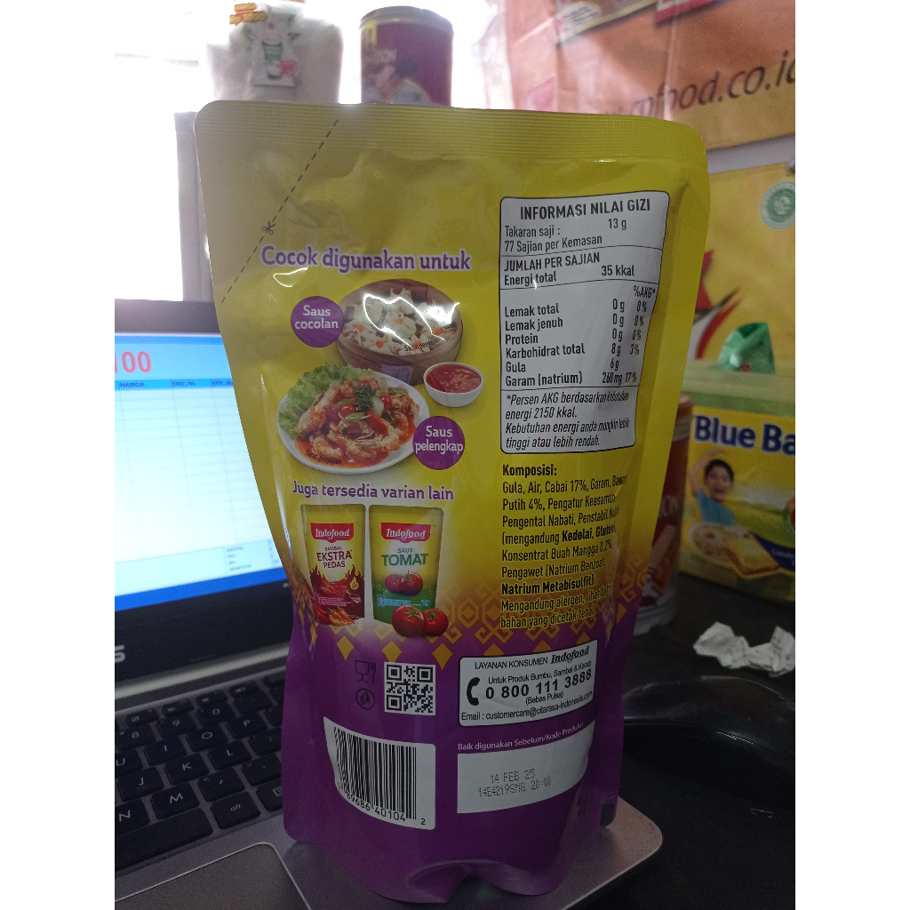 

KTr190 INDOFOOD SAMBAL EXTRA PEDAS BANGKOK POUCH 1 KG