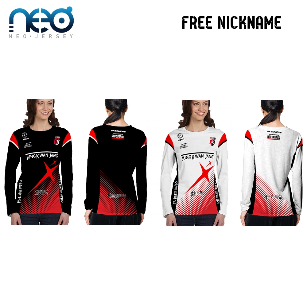 [NEOJersey] Kaos Jersey Volley Red Spark Jersey Panjang Olahraga Wanita Terbaik