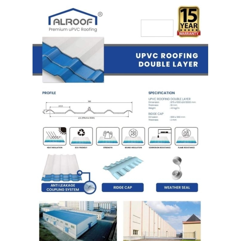 ALROOF Atap UPVC Double layer