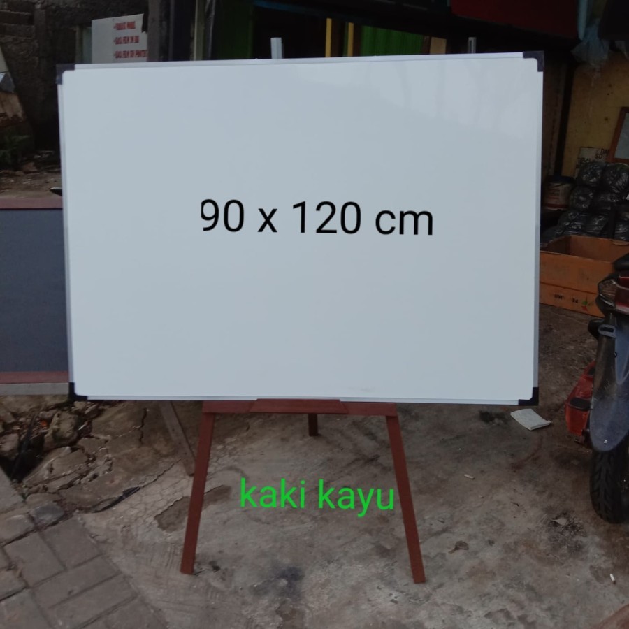 

Whiteboard biasa kaki kayu 90 x 120 cm