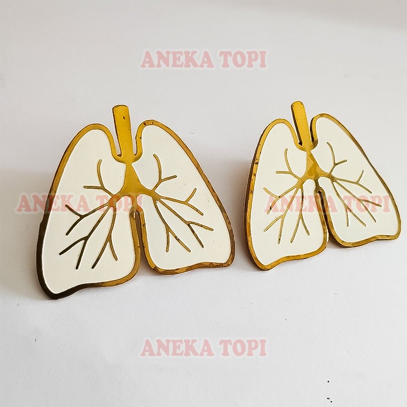 Pin Enamel Paru Paru Pin Organ Tubuh Imut Paru Paru Enamel Pin - Aneka Topi