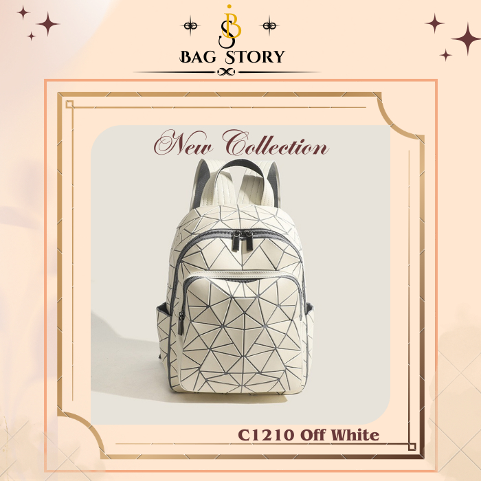 CHALLEN C1210 Tas Ransel Backpack Design Luminous Laser Geometric Waterproof PVC Premium Style.