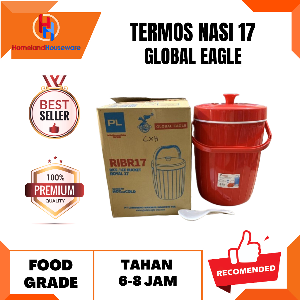TERMOS NASI 17 GLOBAL EAGLE/RICE BUCKET UKURAN 17 GLOBAL EAGLE/TERMOS PANAS DAN DINGIN UK 17 GLOBAL 