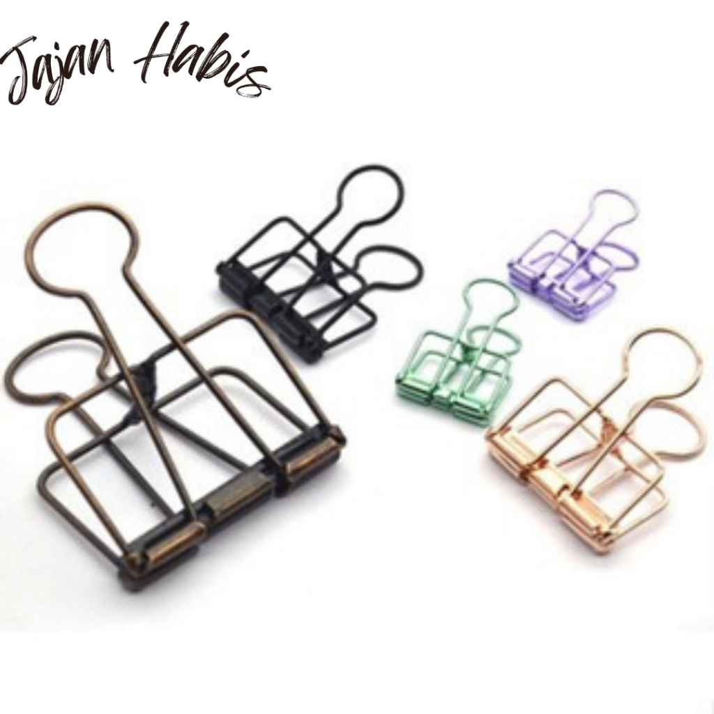 

JABIS Penjepit Kertas Binder Clips Large Medium Small Office Study Paper Clip Besi Warna-Warni Klip Penjepit Buku Bahan Metal