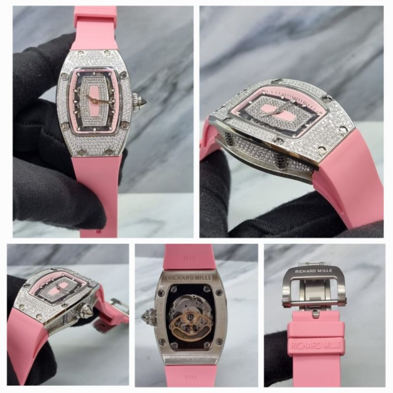 Jam Tangan Wanita Richard Mille RM007 Diamond Autometic Swiss Clone