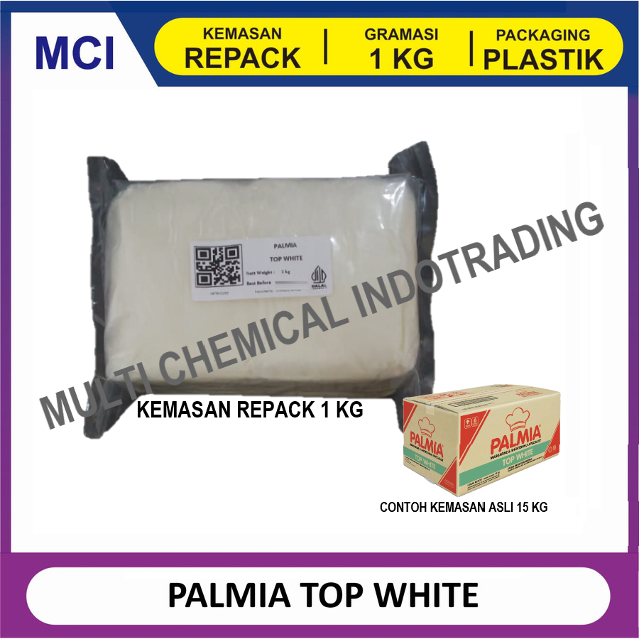 

REPACK 1 KG PALMIA TOP WHITE MARGARINE & SHORTENING / MENTEGA PUTIH