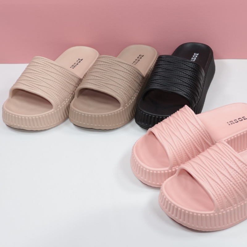 IRSOE sandal selop jelly wanita kekinian Korea premium EVA sendal tebal slip on cewek