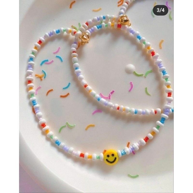 ( 1pcs) KALUNG MANIK-MANIK SMILE / KALUNG MANIK KOREA / KALUNG KOREA / KALUNG AESTETIK / KALUNG COCK