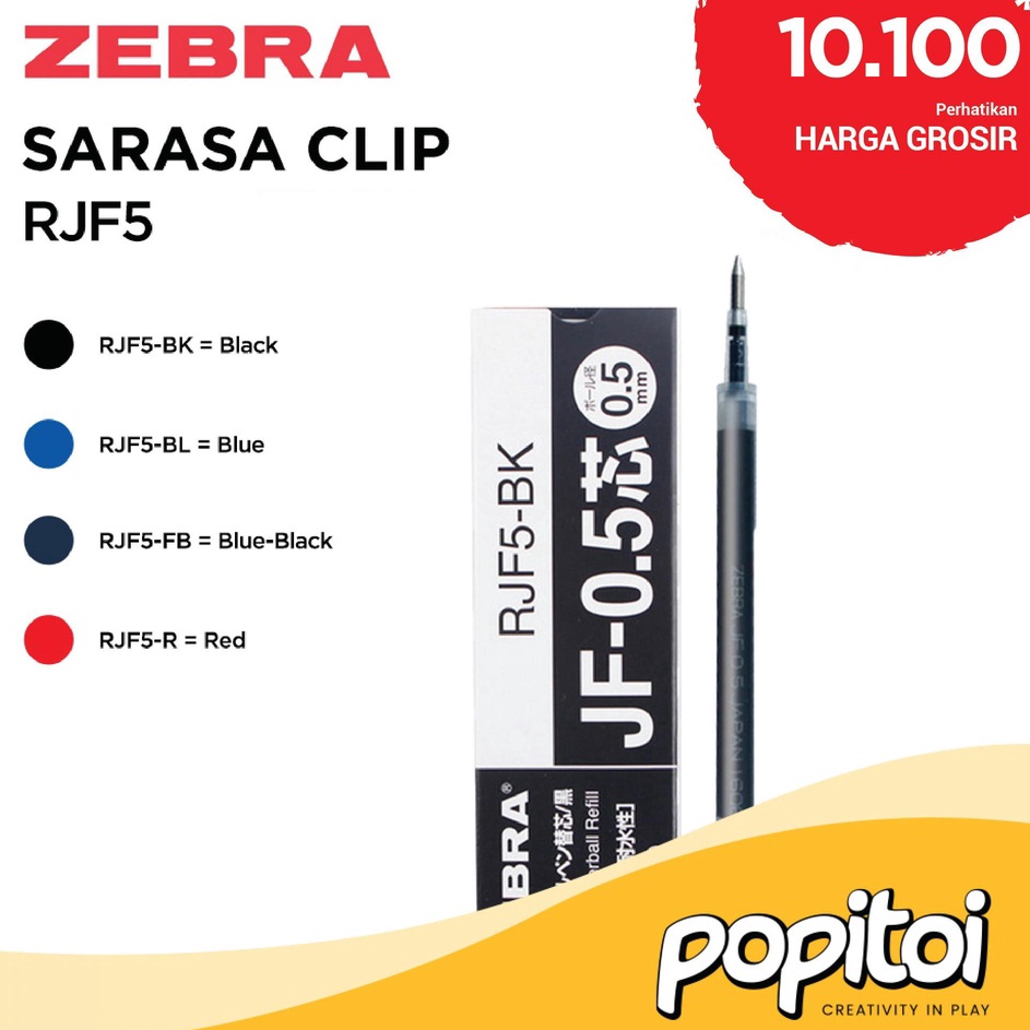 

opHarga Murah ZEBRA SARASA 5 mm RJF5 Gel Pen 5mm Refill Isi Ulang Pulpen 5 5mm M41