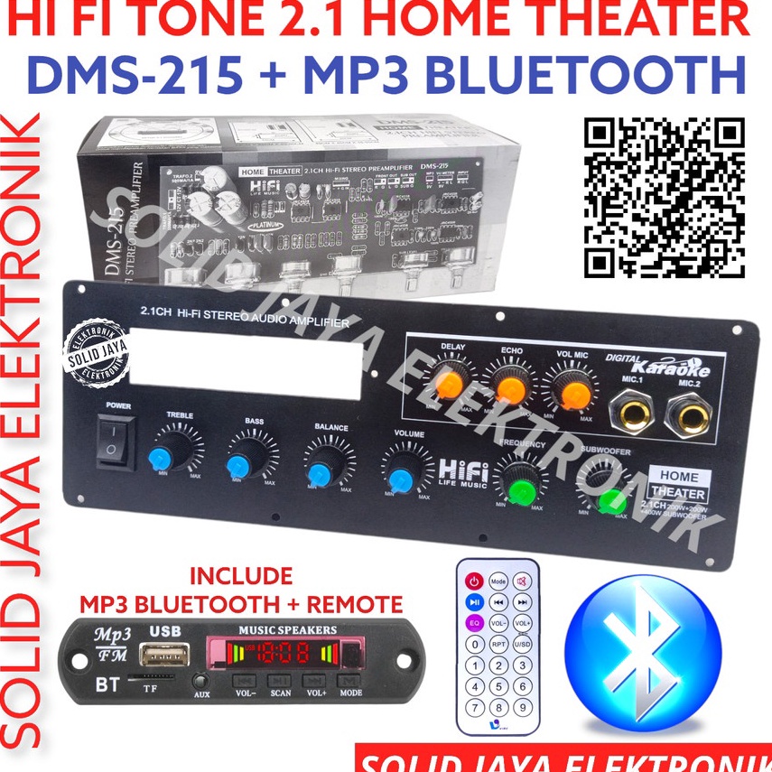 KODE W43I KIT TONE CONTROL AKTIF 21 DMS215 HOME THEATER PLUS MP3 BLUETOOTH BT DIGITAL ECHO MIC MIK S