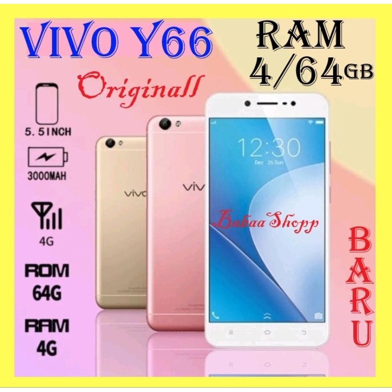 {NEW ARRIVAL VIVO Y66 ORI RAM 4/64GB [Dual Sim Li-Po 4100mAh+Layar 5,5inci+12MP] BARU FULLSET GARANS