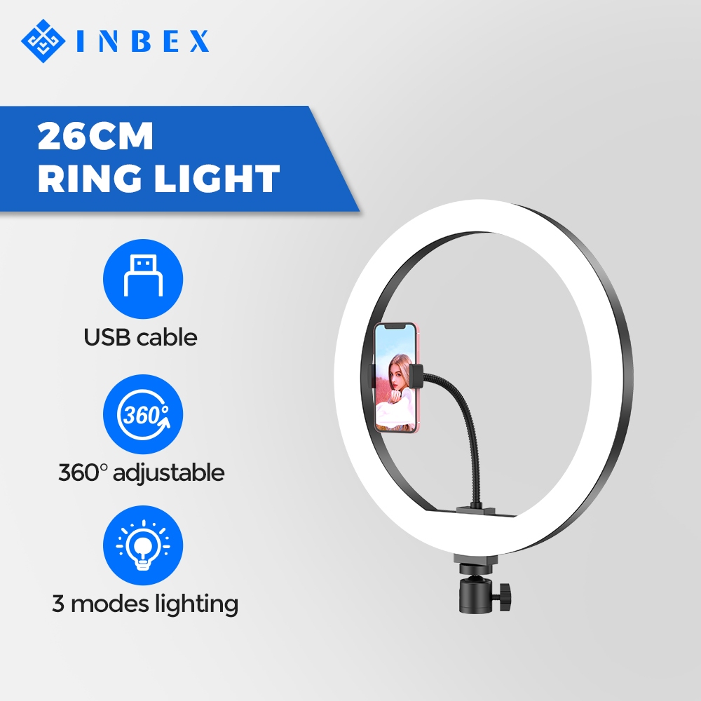 INBEX Ring Light+Overhead Cantilever Stand Tripod Handphone LED Lampu Konten Selfie Video Fotografi-ring light
