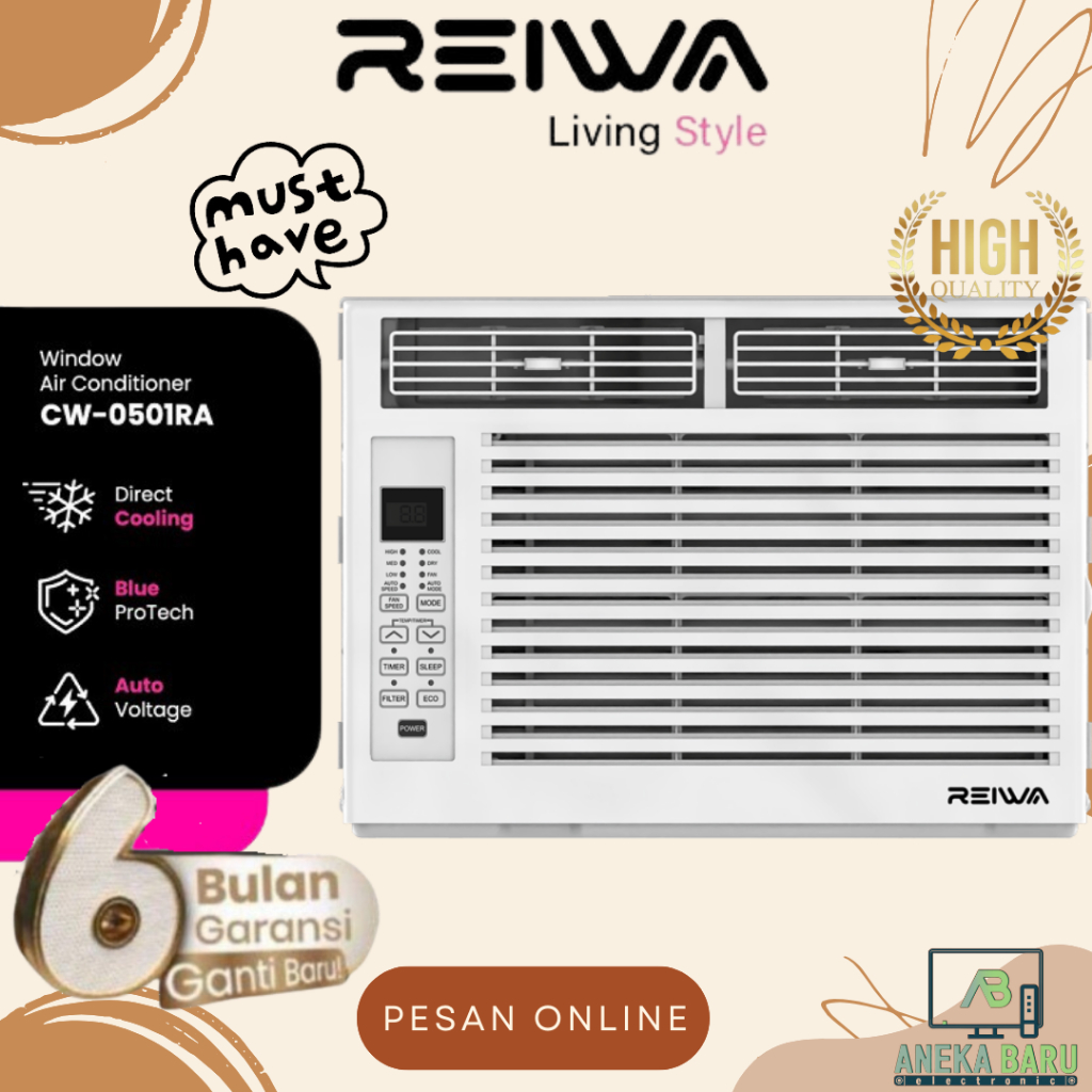 [READY STOCK] REIWA AC Window 1/2 PK CW-0501RA / 0501RA / CW 0501 RA