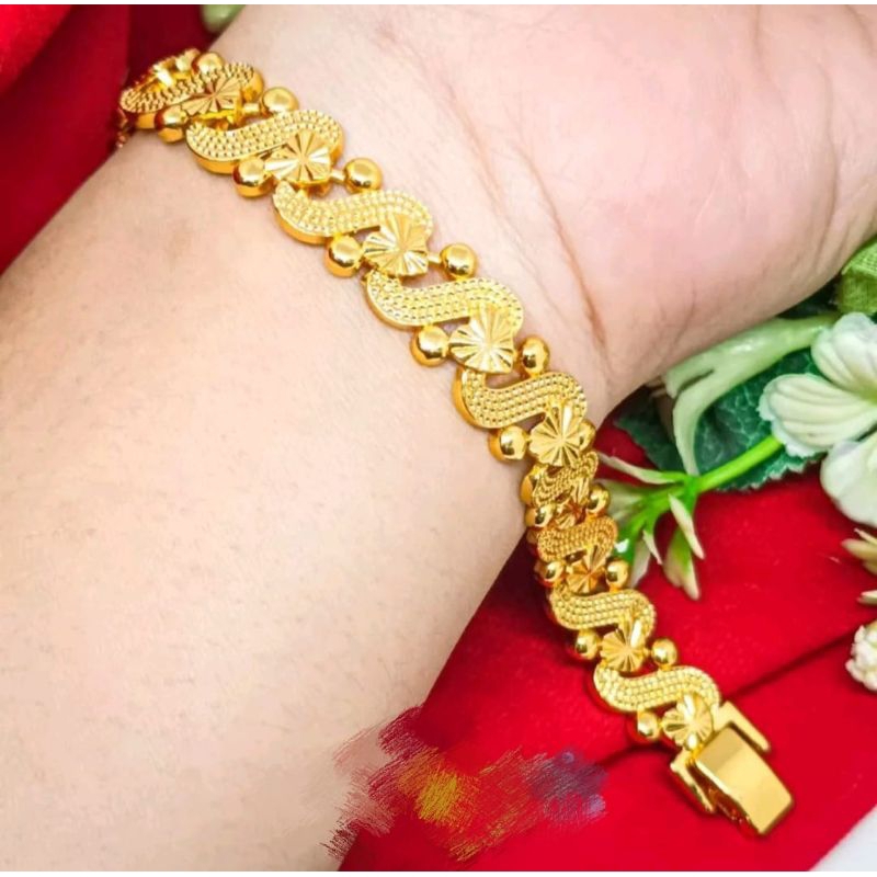Gelang Wanita Dewasa Motif Hongkong Lapis Emas 24k