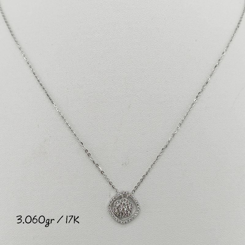 kalung emas putih 17K