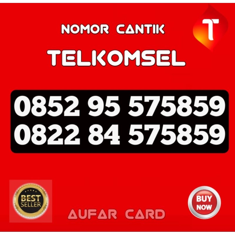 Kartu Perdana Nomor Cantik Telkomsel 575859 Hoki 57 58 59 5758 5859