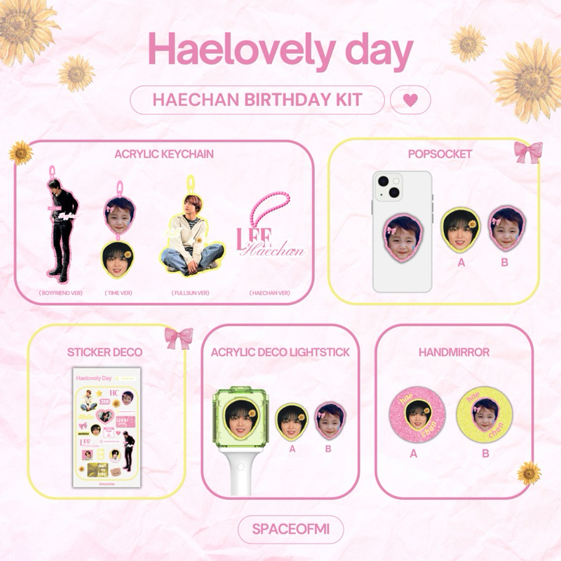 [READY STOCK] HAELOVELY DAY - HAECHAN BIRTHDAY KIT - KEYCHAIN POPSOCKET CHARM DECO LS STICKER HANDMI