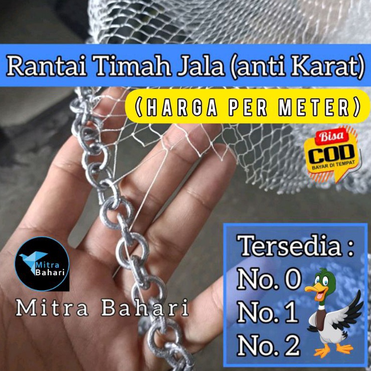 Readystock RANTAI TIMAH METERAN  RANTAI JALA SUPER  RANTAI TIMAH  RANTAI PEMBERAT JALA IKAN  BATU TI