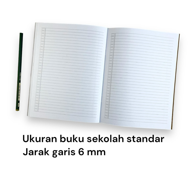 

Promo Buku Tulis sekolah 58 lembar isi 10 custom tidak perlu sampul coklat print nama