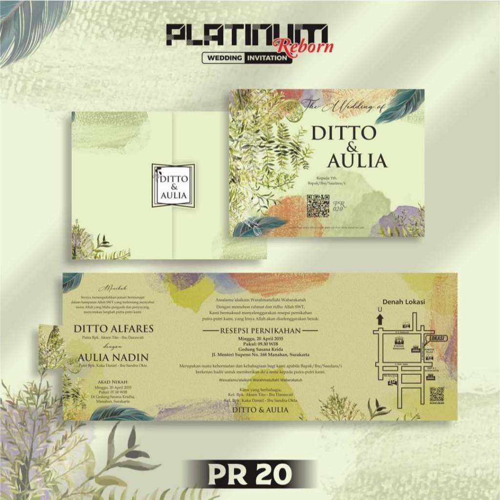 UNDANGAN NIKAH PLATINUM FULLCOLOR MOTIF - UNDANGAN LIPAT UNIK ELEGAN