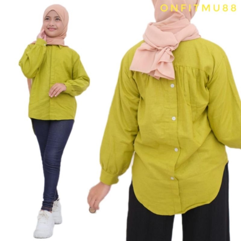 KEMEJA ANAK PEREMPUAN UMUR 7 TAHUN - 12 TAHUN / RIKA TOP BLOUSE / KEMEJA ATASAN ANAK PEREMPUAN