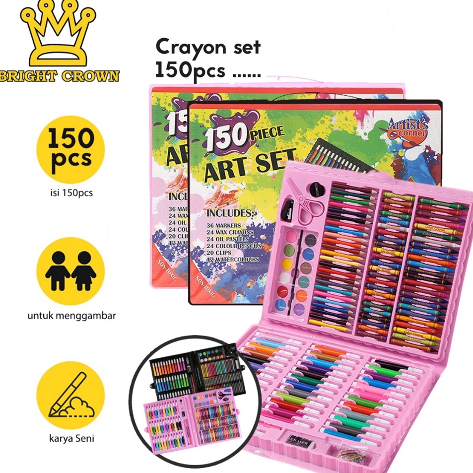 

Barang keren Bright Crown Pensil Warna Crayon set isi 15 pcs Crayon Mewarnai Alat Menggambar atau Mewarnai
