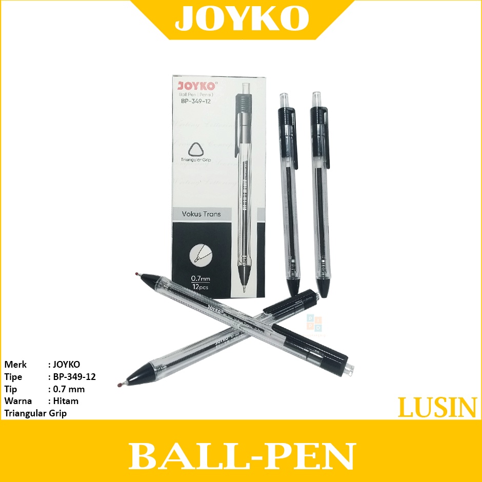

Diskon Promo JOYKO Pulpen Pena Ball Pen BP34912 Triangular Grip 12 Pcs Lusin
