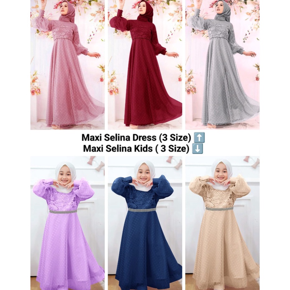 Stok Baru CODPakaian GamisTerbaruGamis Tutu Tille DotMaxi Selina Dress 3 Size Maxi Selina Kids 3 Siz