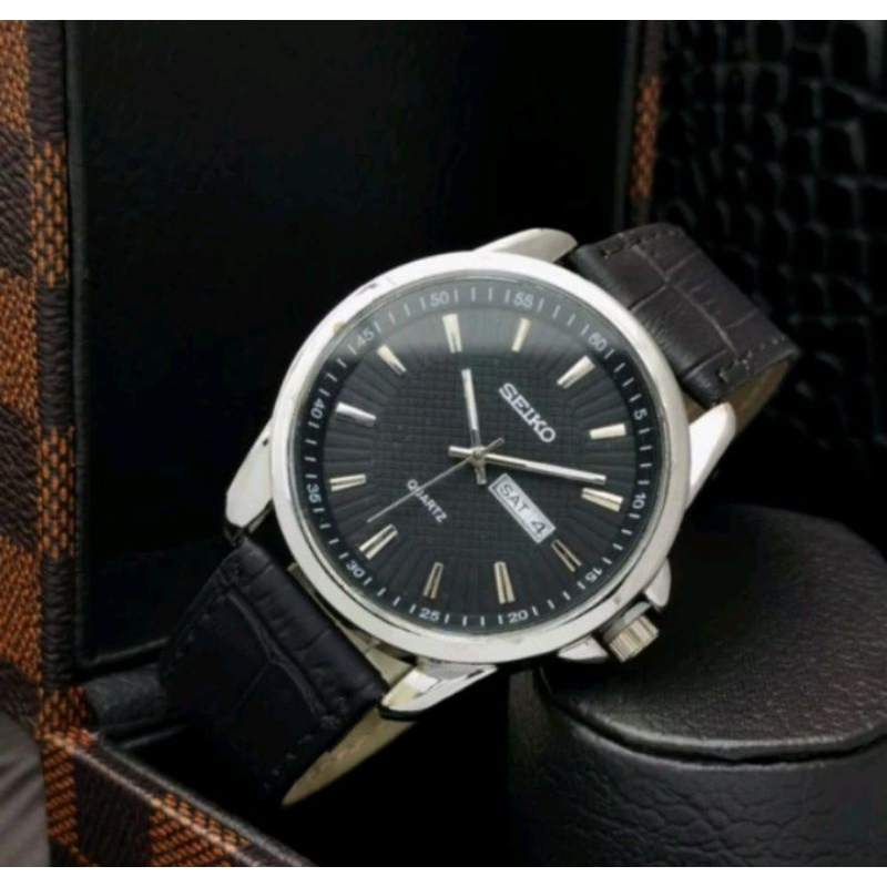 JAM TANGAN PRIA SEIKO TALI KULIT SUPER MEWAH DAN ELEGAN - JAM TANGAN PRIA TALI KULIT - SEIKO