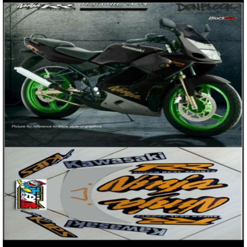 STRIPING NINJA RR HITAM TAHUN 2008 STIKER STANDAR ORI KAWASAKI POLET