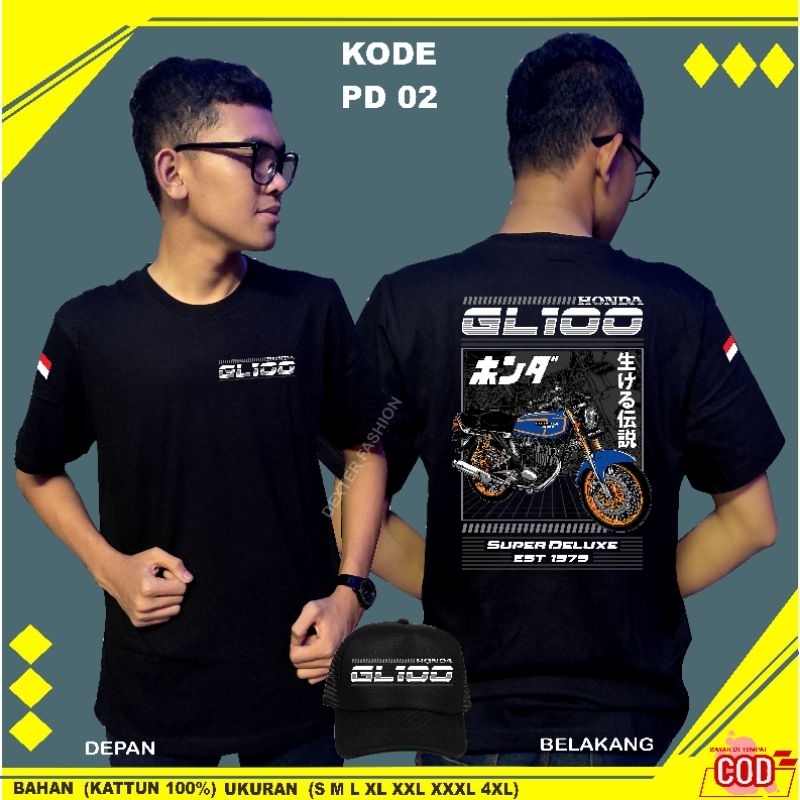 KAOS HONDA GL100 TERBARU GRATIS TOPI KAOS GL100 NEW BAJU HONDA GL100 BAJU GL100 TERBARU