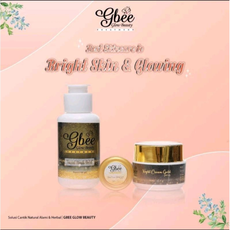 Gbee Glow Beauty Paket Kinclong Gold Small Menghilangkan Flek Hitam, Mencerahkan dan Hasil Glowing (