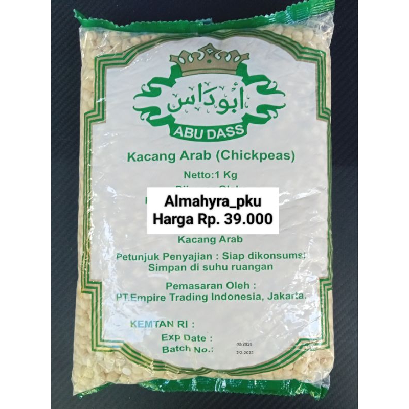 

Kacang Arab 1 kg, 500 gr