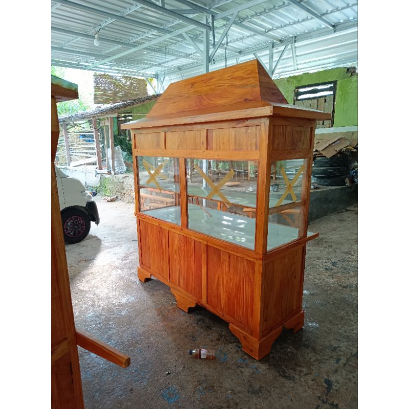 gerobak nasi padang joglo full kaca free ongkir