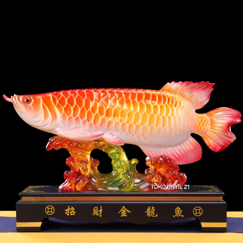 ARWANA 47CM Pajangan Rumah Dekorasi Fengshui Arwana Ikan Arowana Hoki Ikan Arwana Arowana Super Red