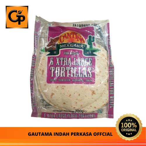 

Kulit Kebab Cantina Mexicana Flour Tortillas isi 6pcs Uk 23cm