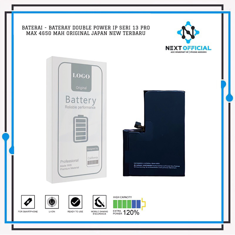 Baterai - Bateray Double Power Ip Seri 13 Pro Max-13 Pro-13-13Mini Original New