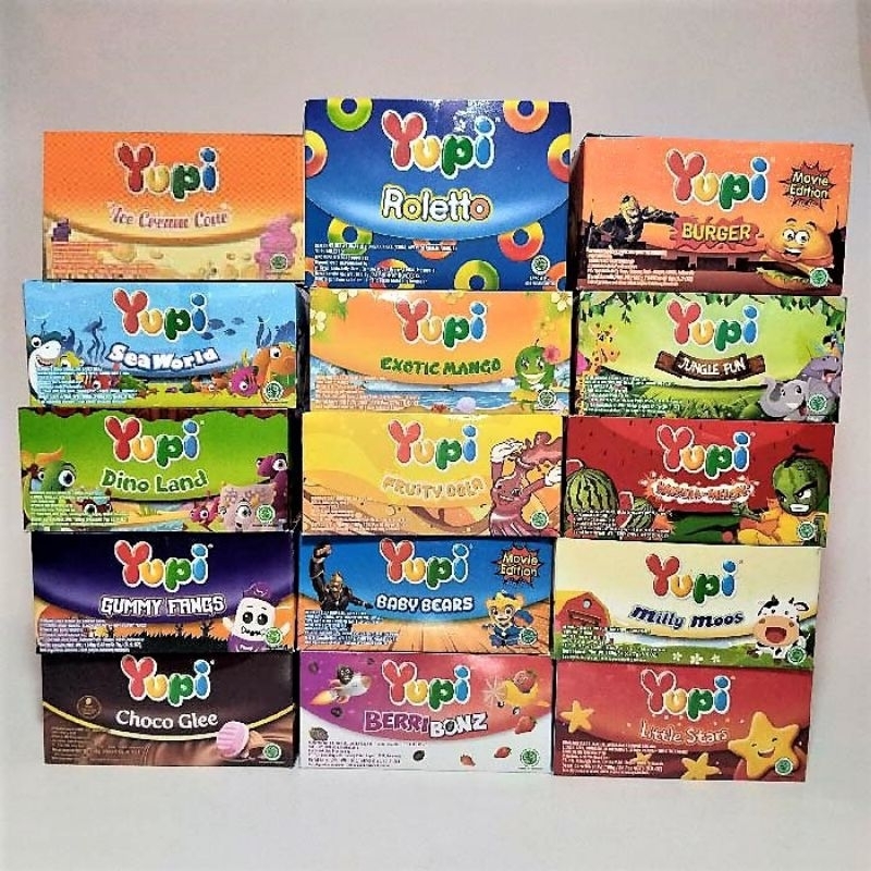 

Yupi Gummy Camilan Favorit Anak Kemasan Box / Permen Yupi